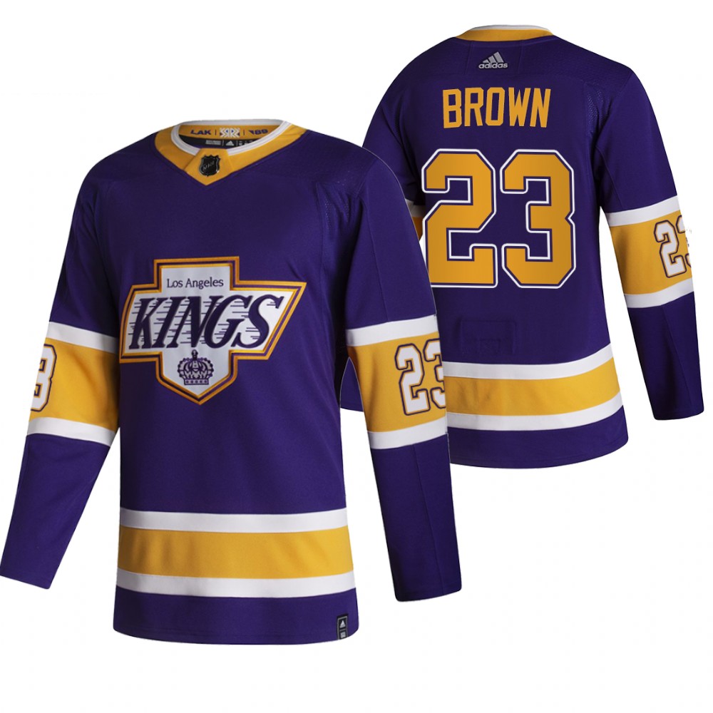 2021 Adidias Los Angeles Kings #23 Dustin Brown Black Men Reverse Retro Alternate NHL Jersey